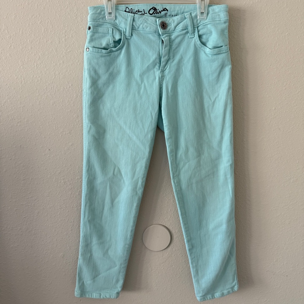 Alice + Olivia Skinny Cropped Ankle Jeans